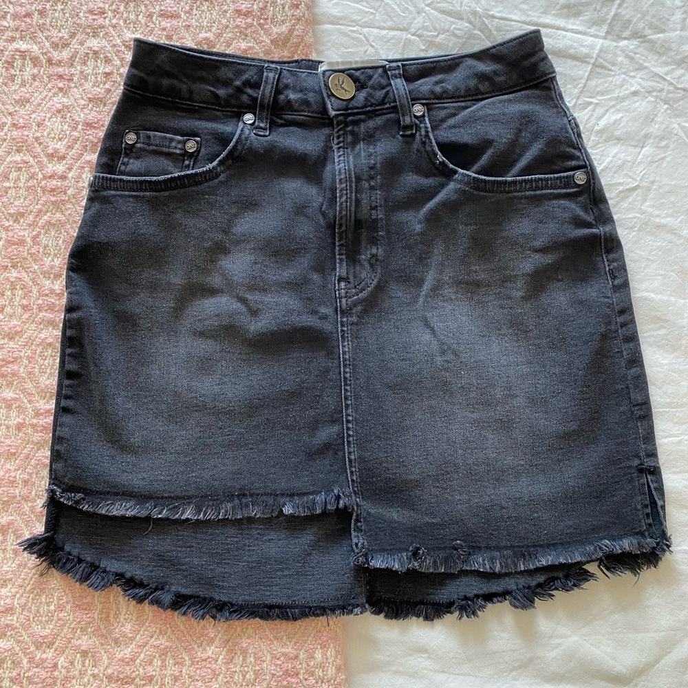 Black jean skirt